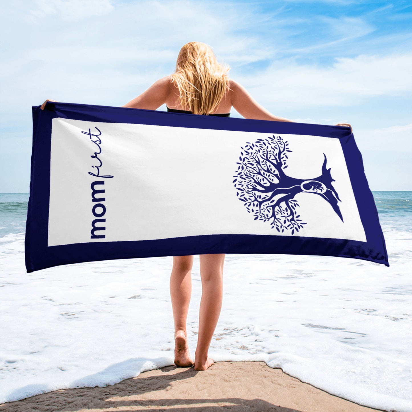 Mom First Blue Towel