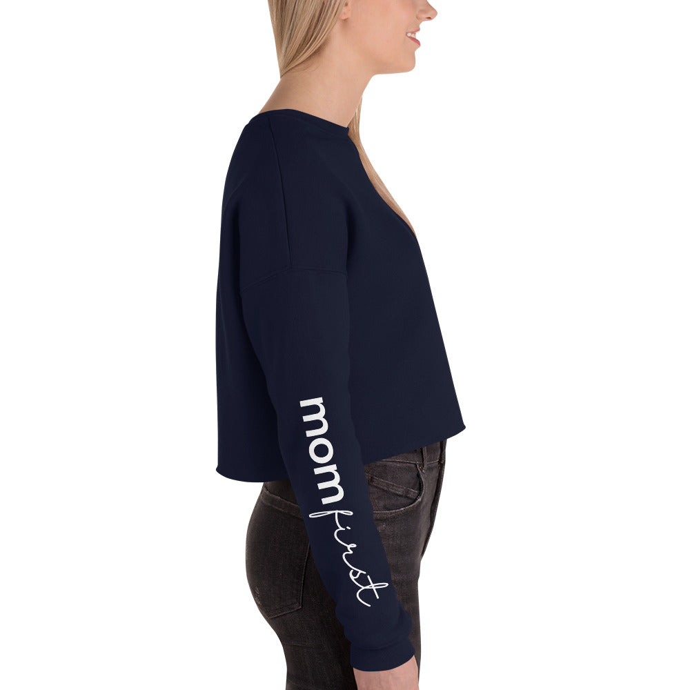 Cropped Sweatshirt Side Sleeve